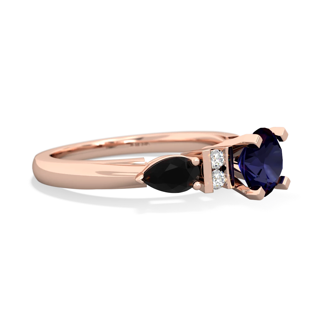 Sapphire 6Mm Round Eternal Embrace Engagement 14K Rose Gold ring R2005