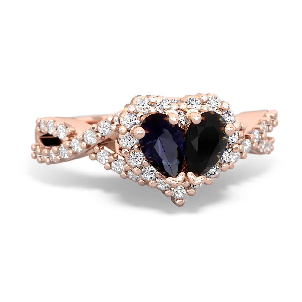 Sapphire Diamond Twist 'One Heart' 14K Rose Gold ring R2640HRT