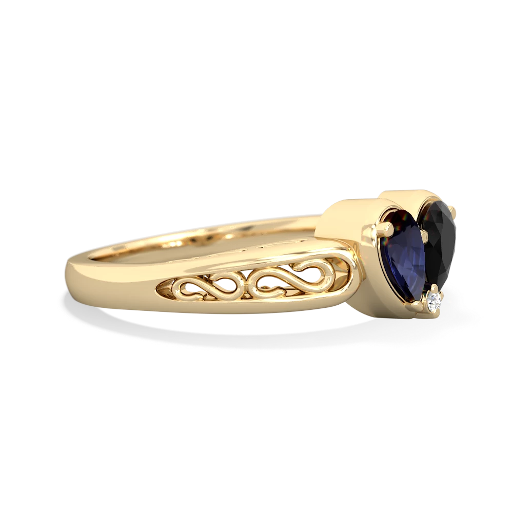 Sapphire Filligree 'One Heart' 14K Yellow Gold ring R5070