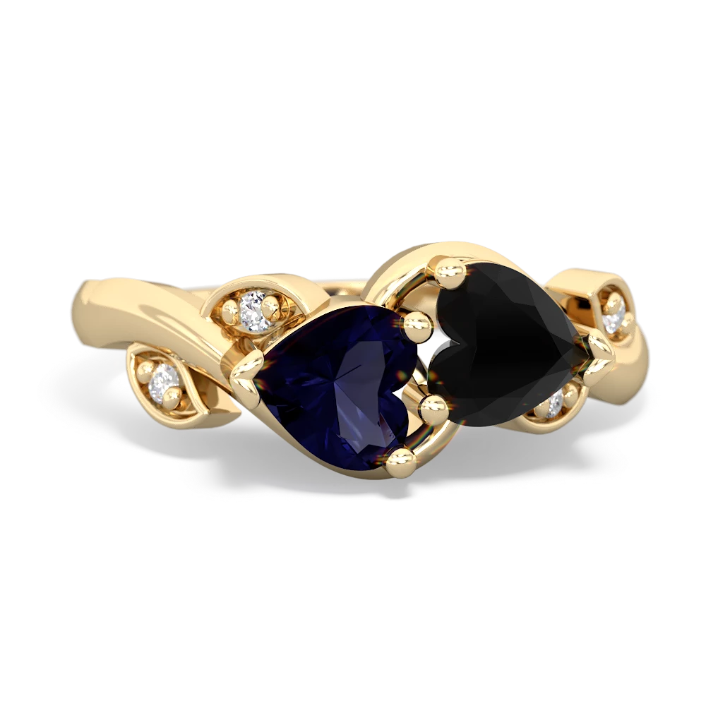 Sapphire Floral Elegance 14K Yellow Gold ring R5790