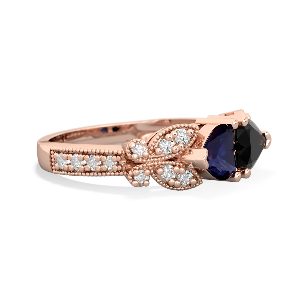 Sapphire Diamond Butterflies 14K Rose Gold ring R5601