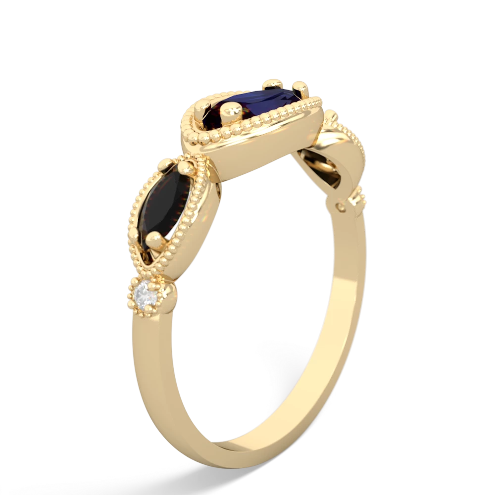 Sapphire Milgrain Marquise 14K Yellow Gold ring R5700