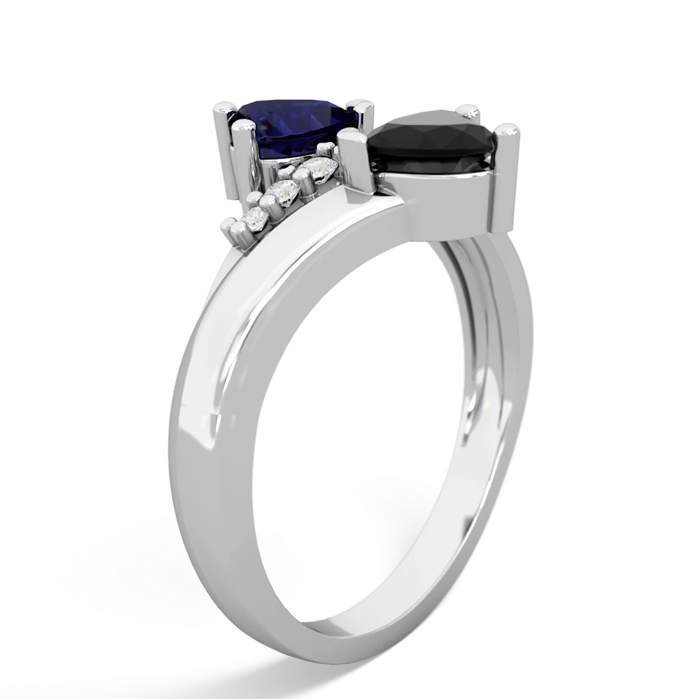 Sapphire Heart To Heart 14K White Gold ring R2064