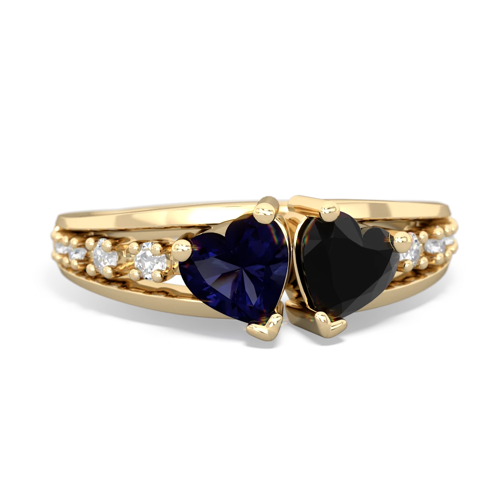 Sapphire Heart To Heart 14K Yellow Gold ring R3342