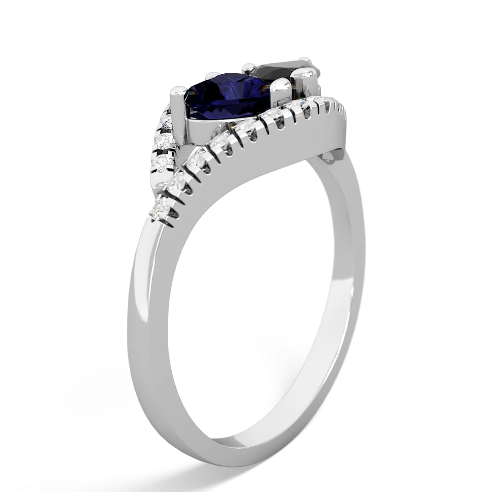 Sapphire Mother And Child 14K White Gold ring R3010