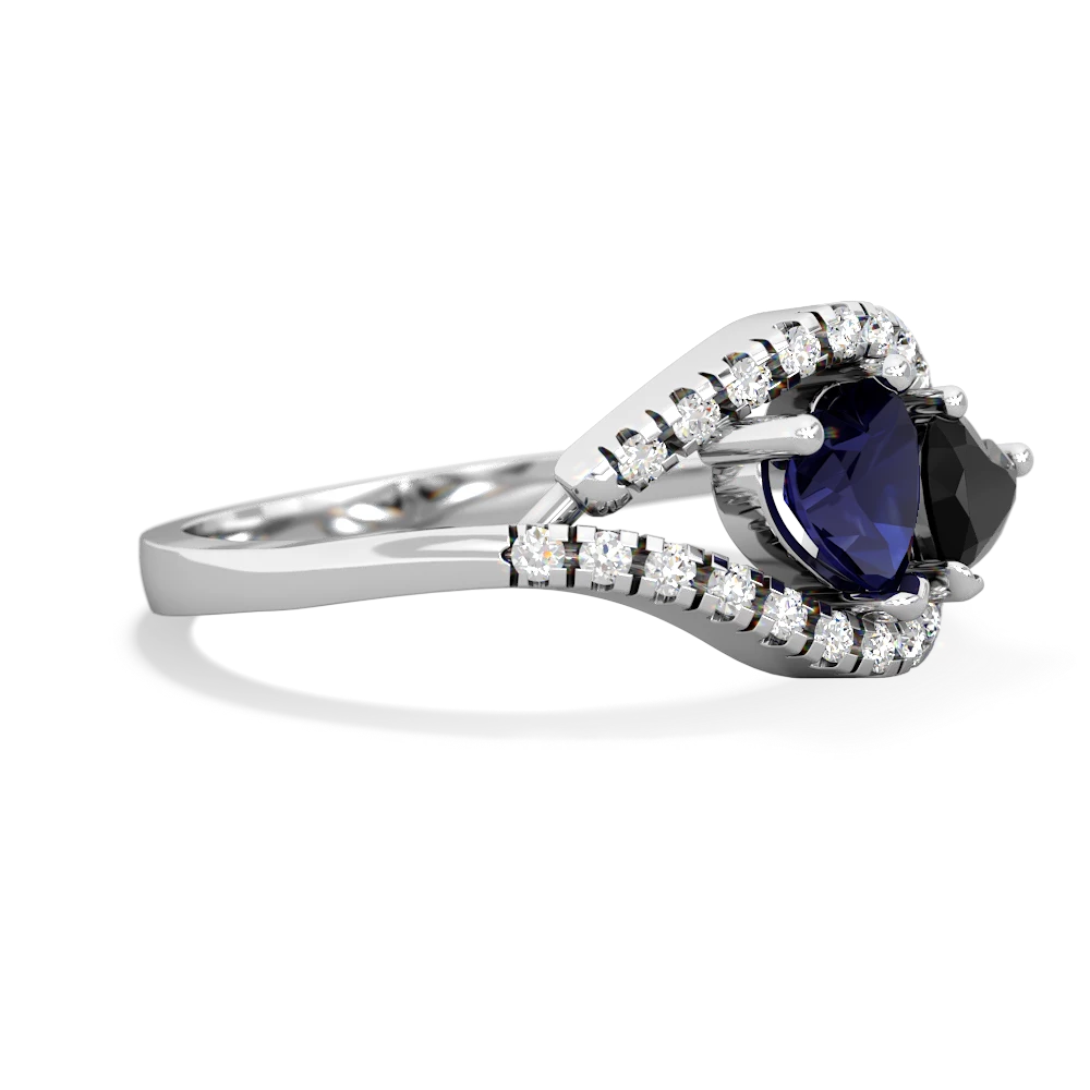Sapphire Mother And Child 14K White Gold ring R3010