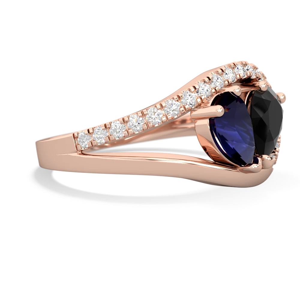 Sapphire Nestled Heart Keepsake 14K Rose Gold ring R5650