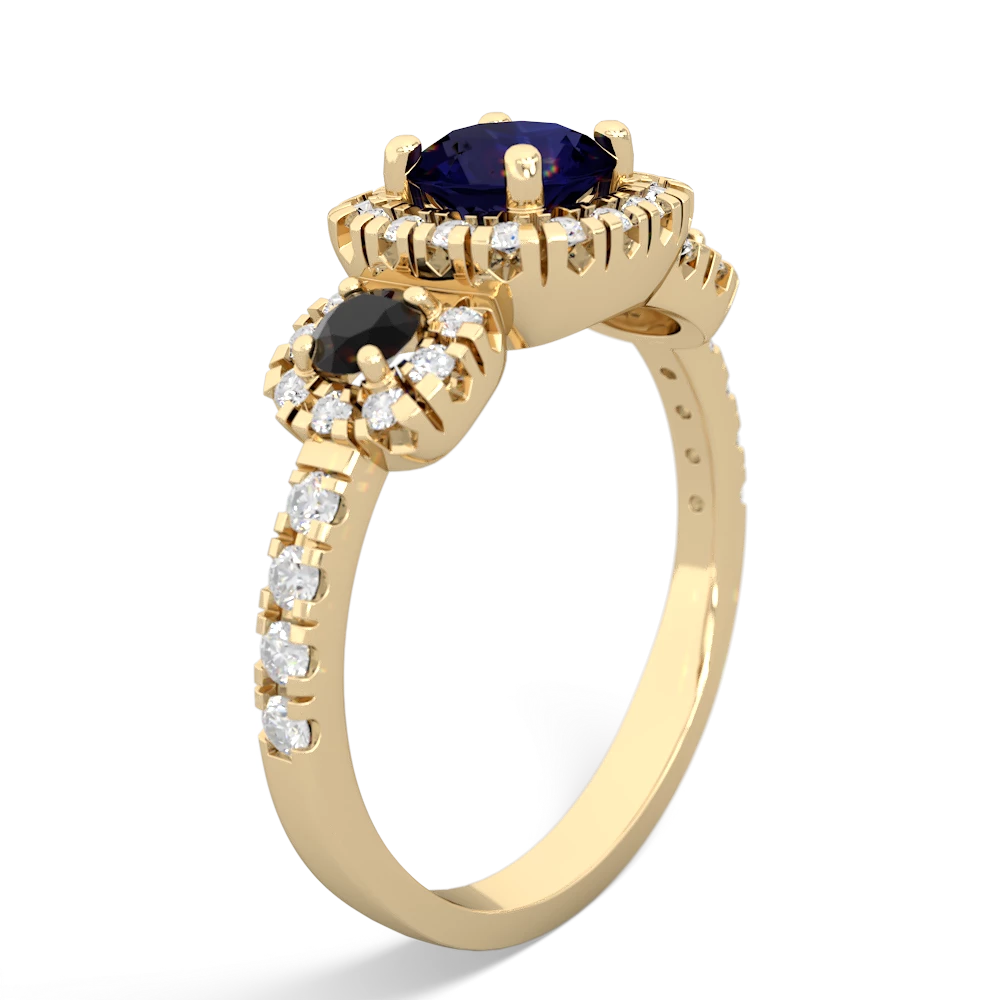 Sapphire Regal Halo 14K Yellow Gold ring R5350