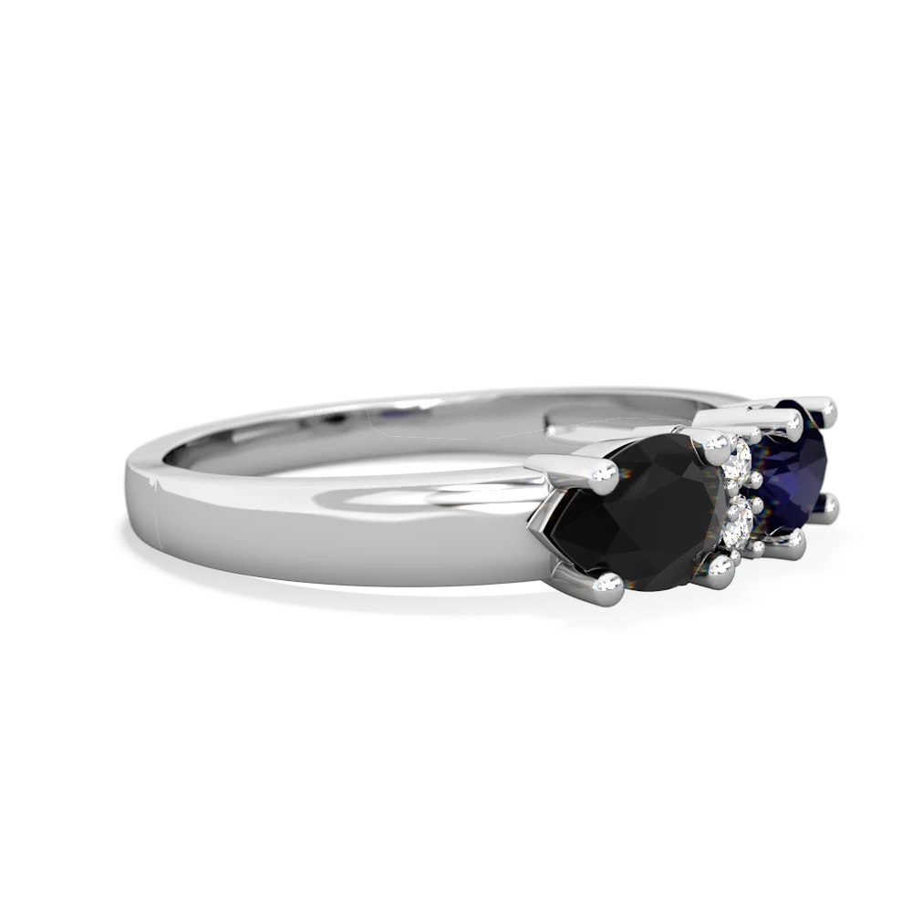 Sapphire Pear Bowtie 14K White Gold ring R0865