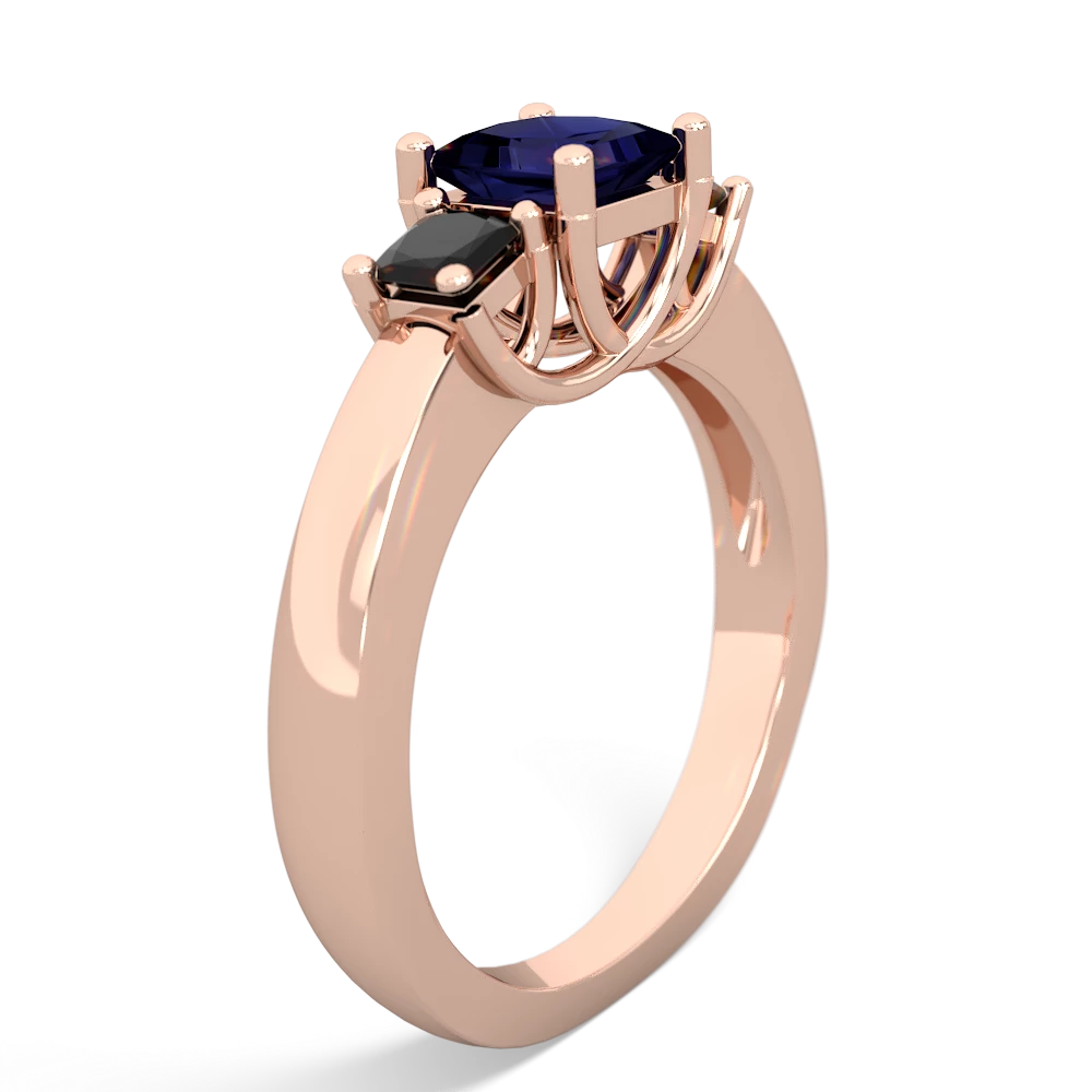 Sapphire Three Stone Trellis 14K Rose Gold ring R4015