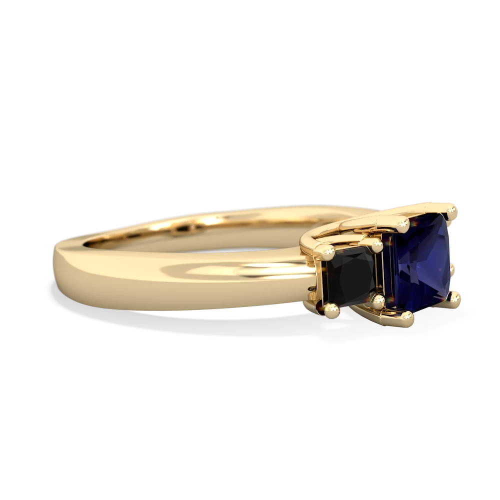 Sapphire Three Stone Trellis 14K Yellow Gold ring R4015