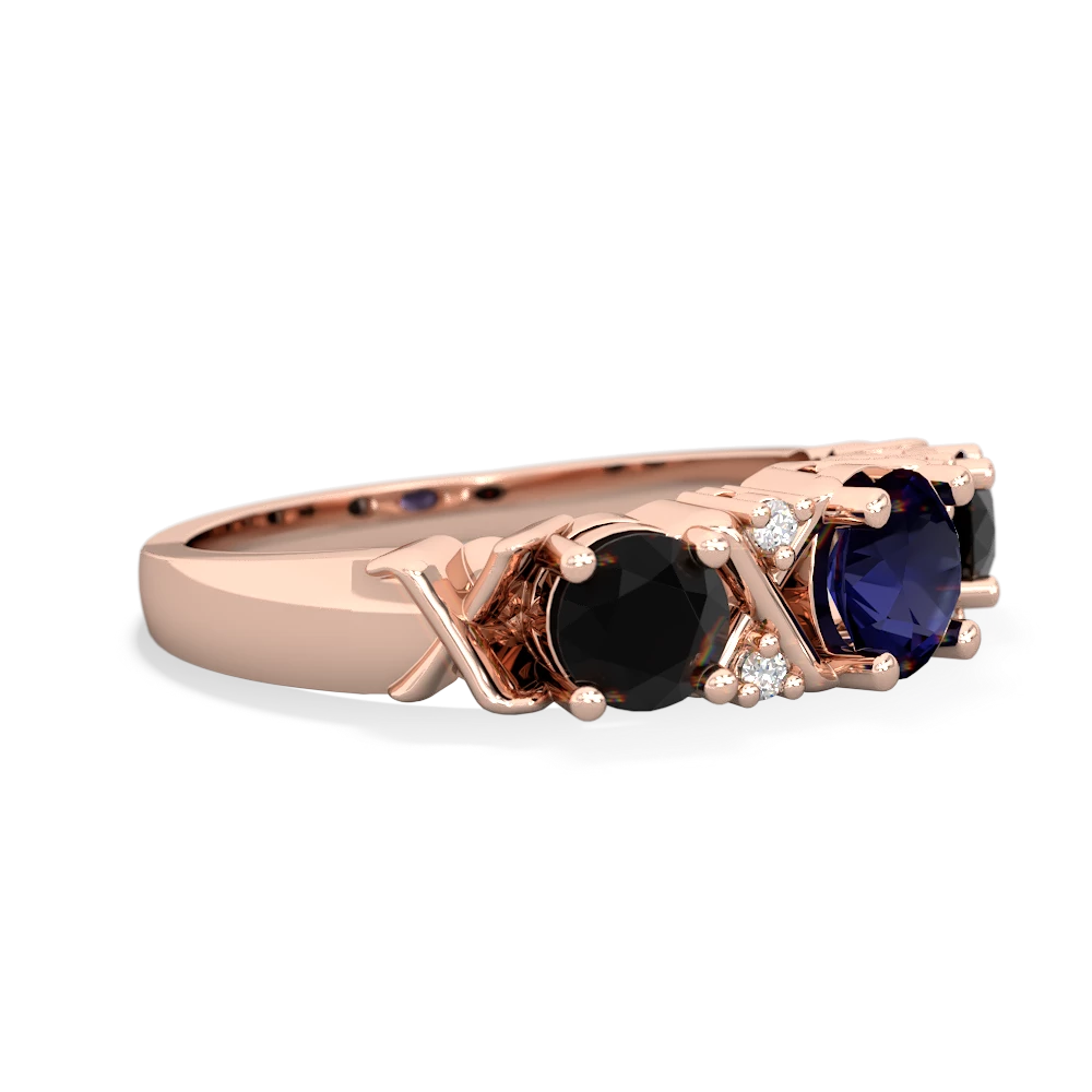 Sapphire Hugs And Kisses 14K Rose Gold ring R5016