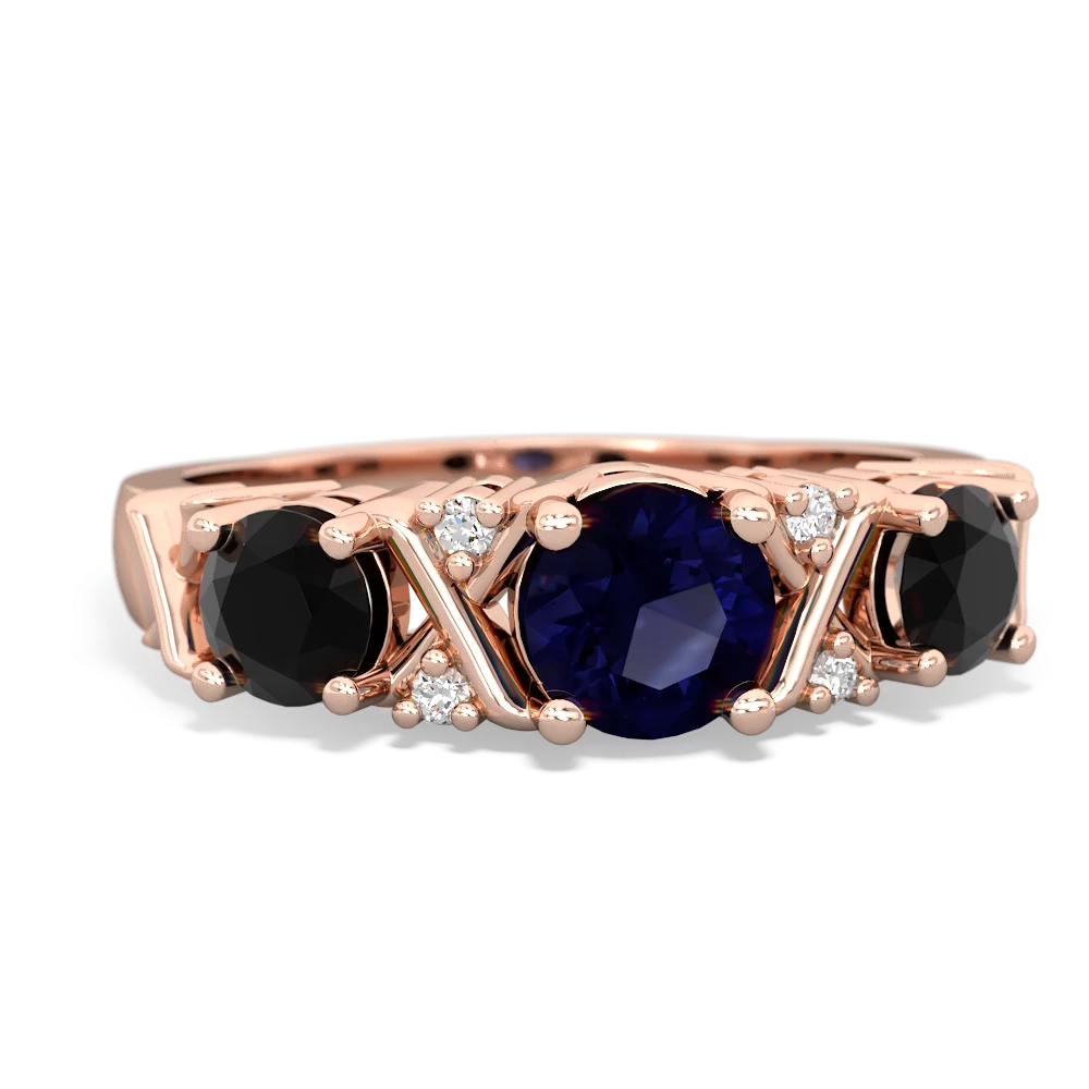 Sapphire Hugs And Kisses 14K Rose Gold ring R5016