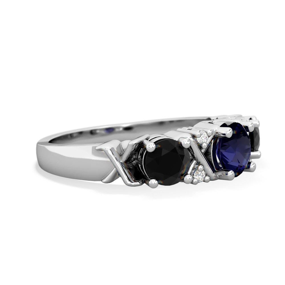 Sapphire Hugs And Kisses 14K White Gold ring R5016