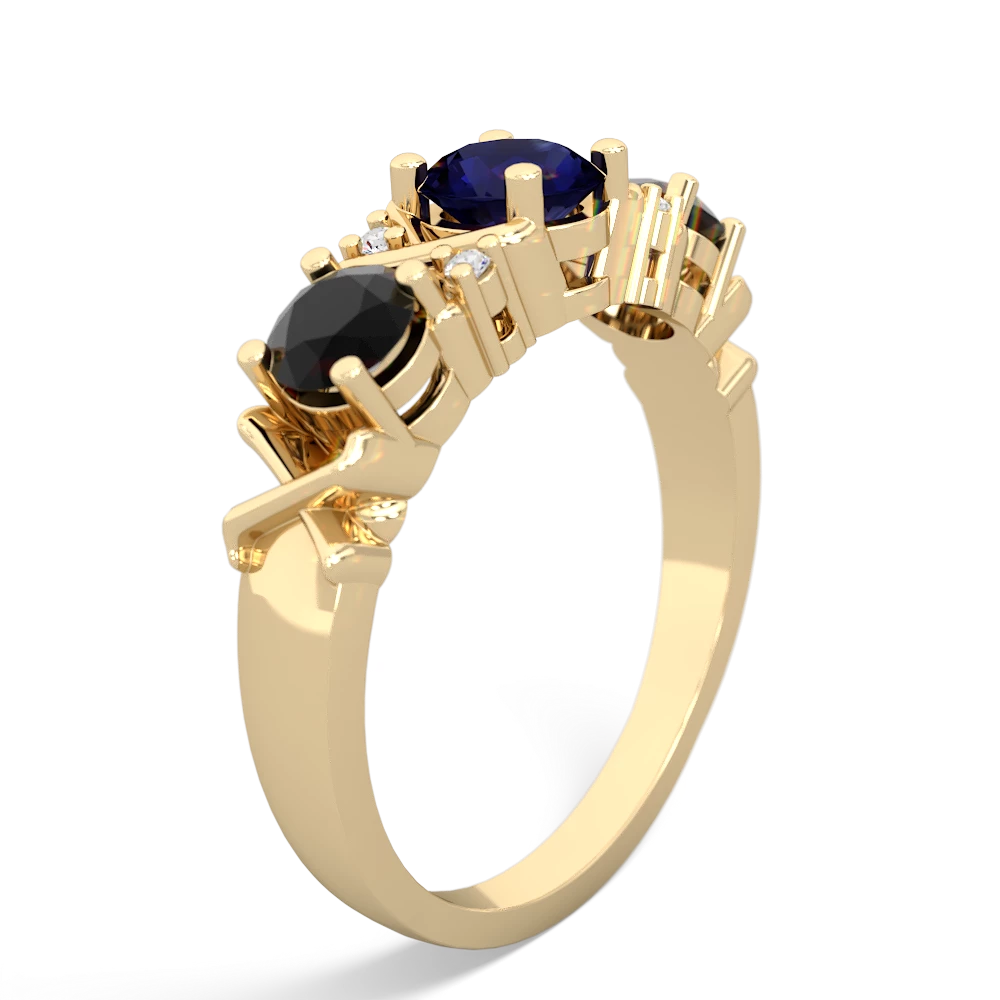 Sapphire Hugs And Kisses 14K Yellow Gold ring R5016