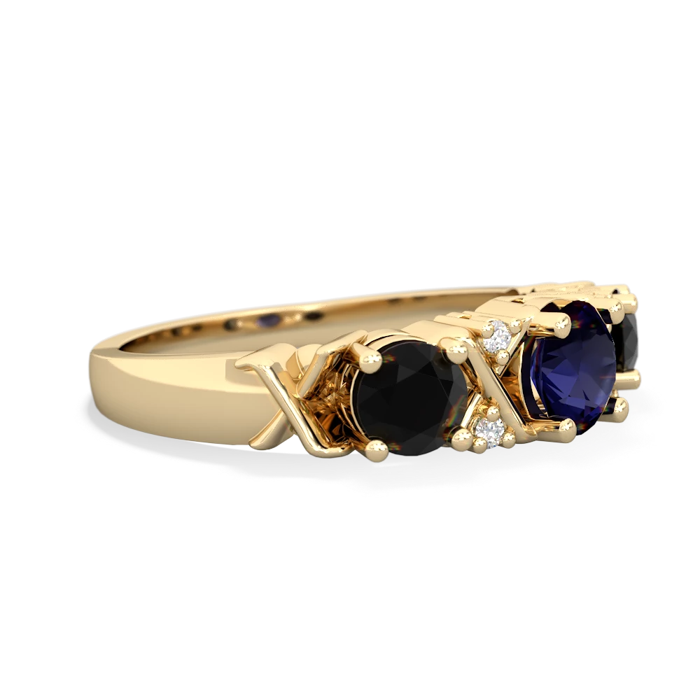 Sapphire Hugs And Kisses 14K Yellow Gold ring R5016