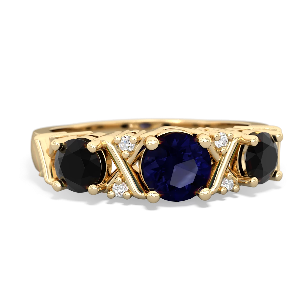 Sapphire Hugs And Kisses 14K Yellow Gold ring R5016