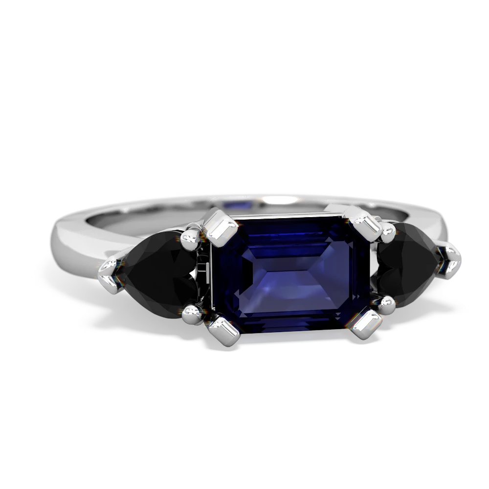 Sapphire Three Stone 14K White Gold ring R5235