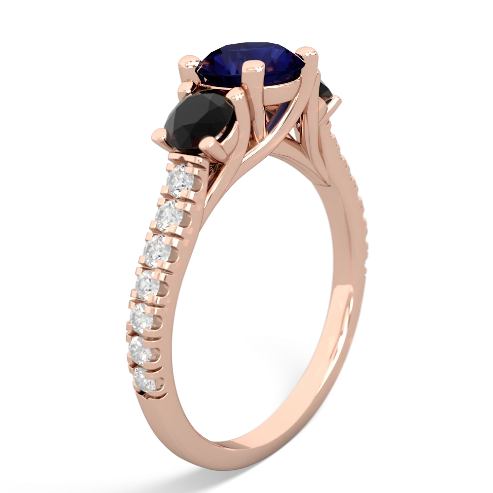 Sapphire Pave Trellis 14K Rose Gold ring R5500