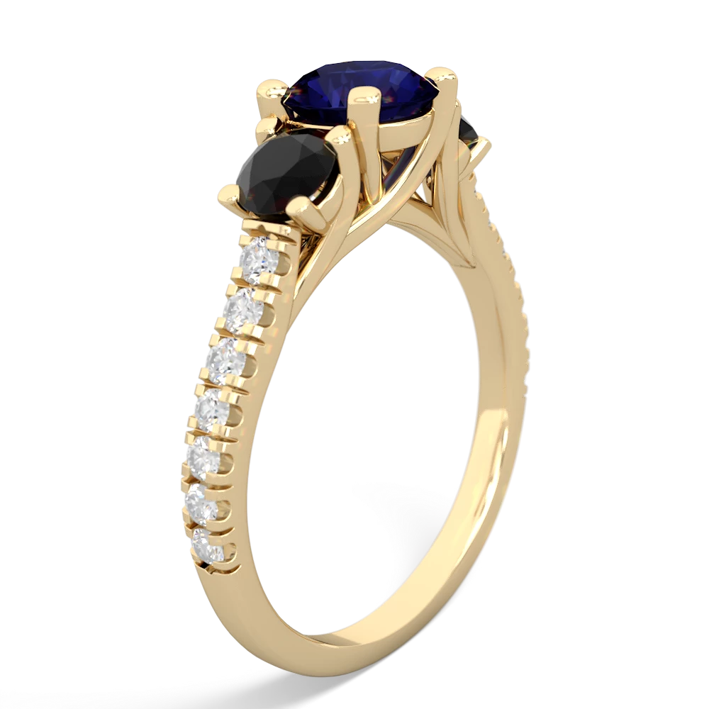 Sapphire Pave Trellis 14K Yellow Gold ring R5500