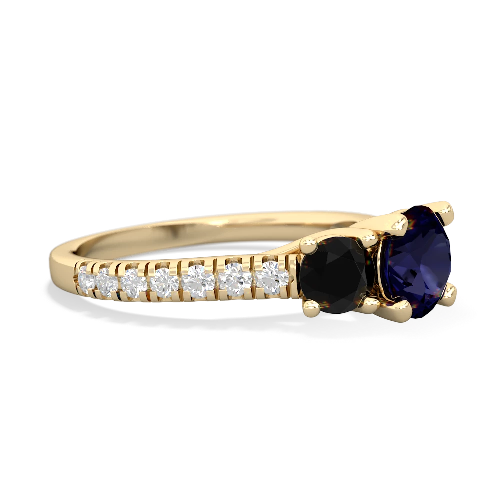 Sapphire Pave Trellis 14K Yellow Gold ring R5500