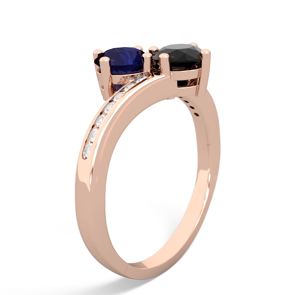 Sapphire Channel Set Two Stone 14K Rose Gold ring R5303