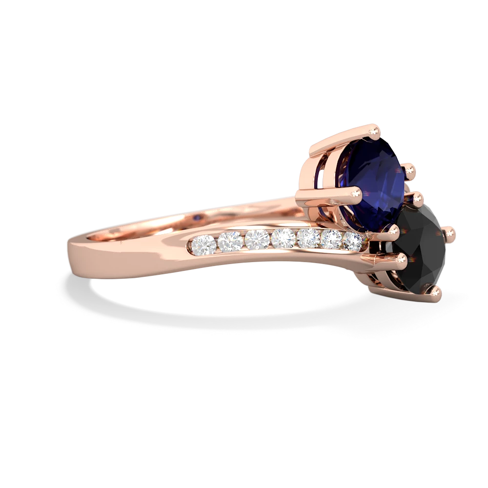 Sapphire Channel Set Two Stone 14K Rose Gold ring R5303