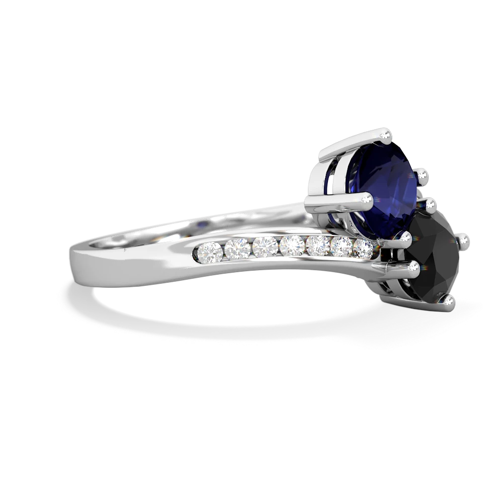 Sapphire Channel Set Two Stone 14K White Gold ring R5303