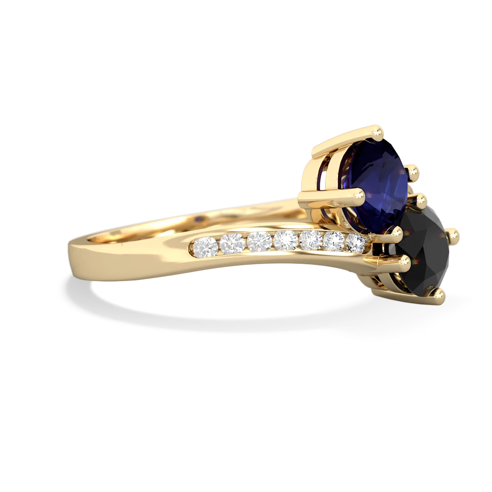 Sapphire Channel Set Two Stone 14K Yellow Gold ring R5303