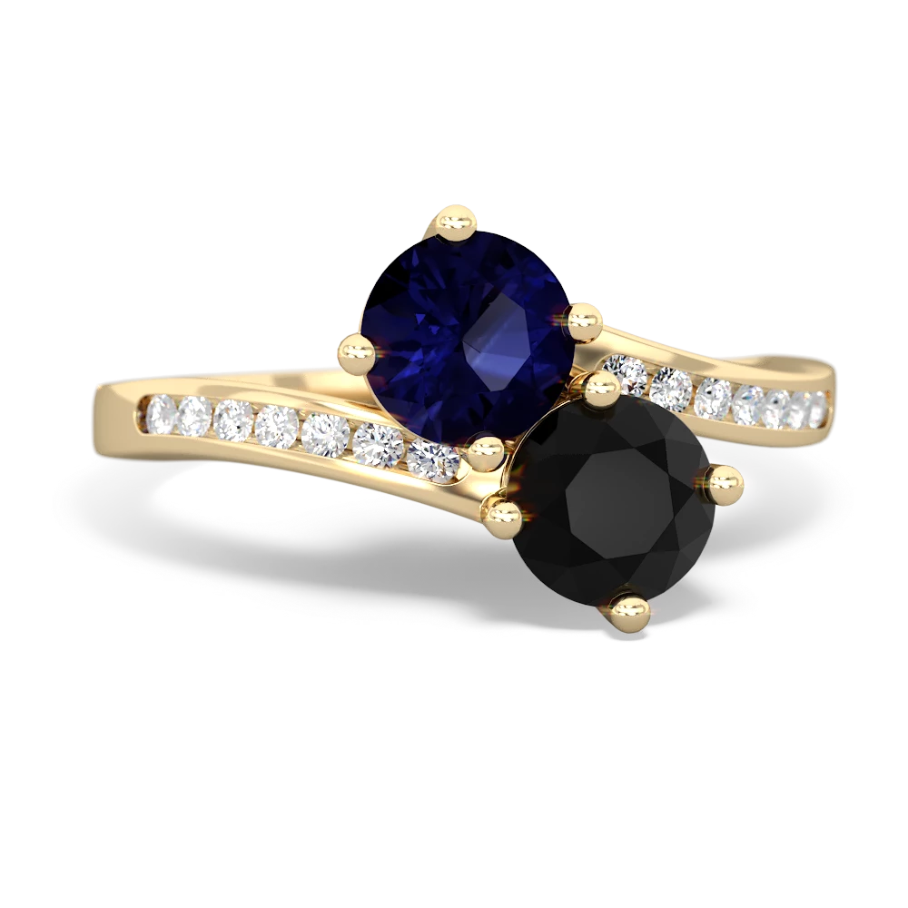 Sapphire Channel Set Two Stone 14K Yellow Gold ring R5303