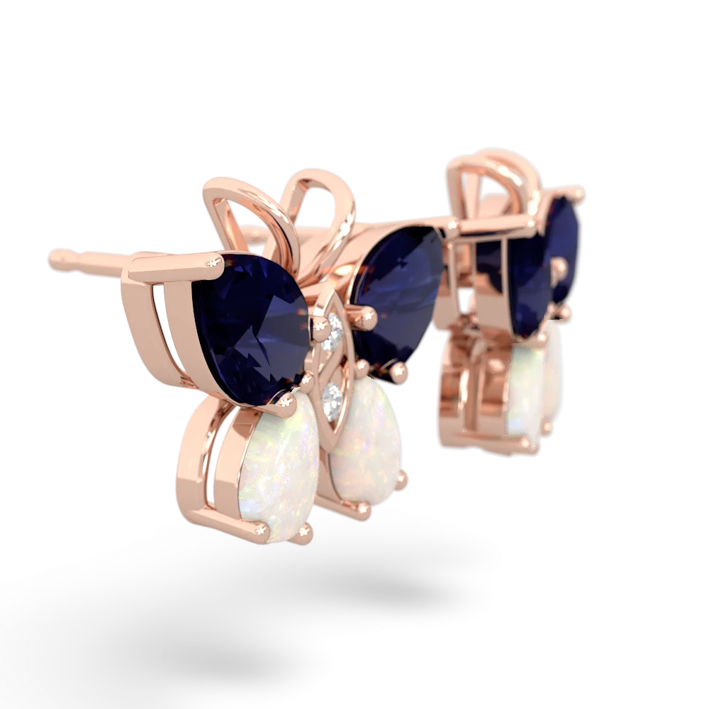 Sapphire Butterfly 14K Rose Gold earrings E2215