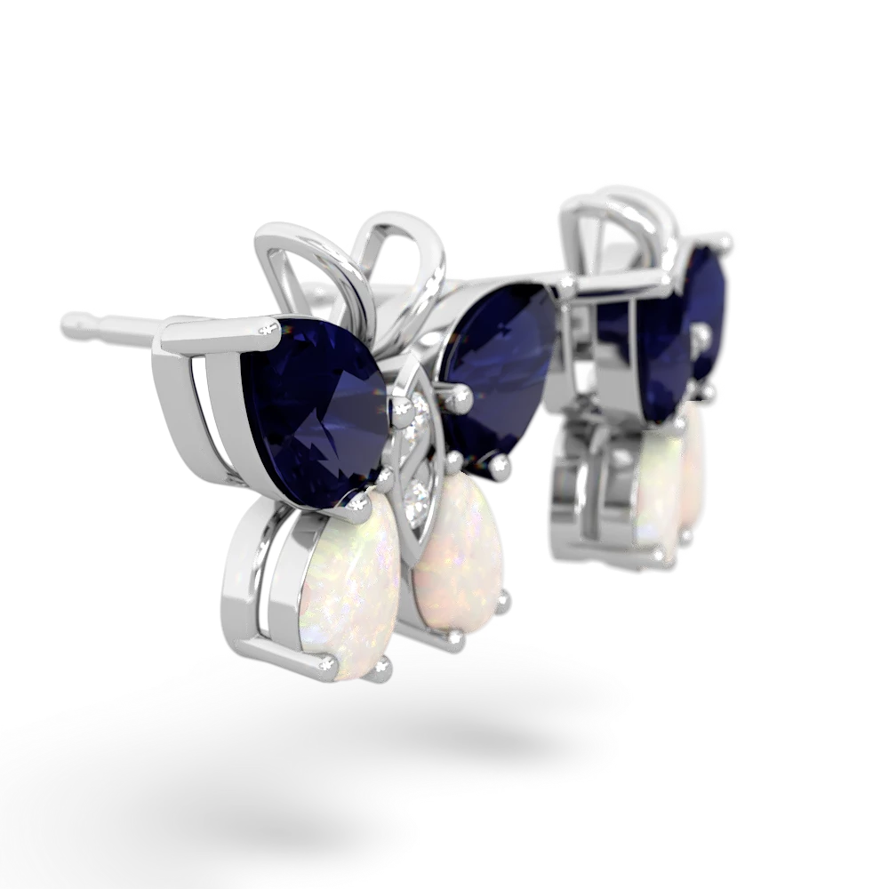 Sapphire Butterfly 14K White Gold earrings E2215