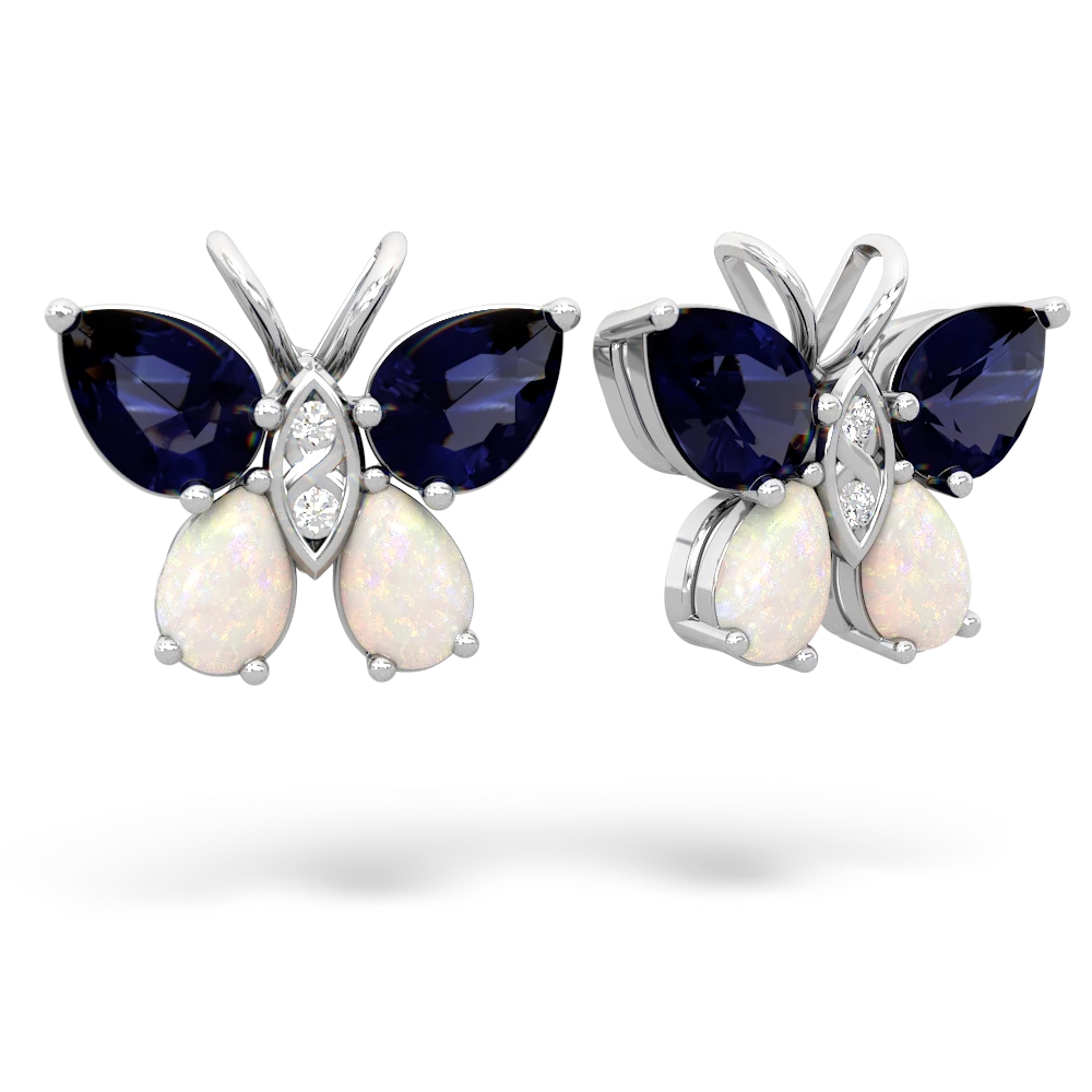 Sapphire Butterfly 14K White Gold earrings E2215