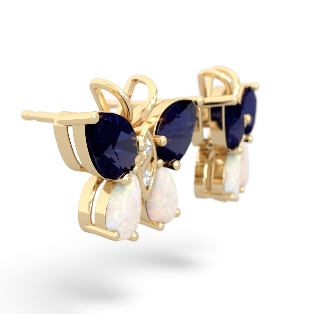 Sapphire Butterfly 14K Yellow Gold earrings E2215