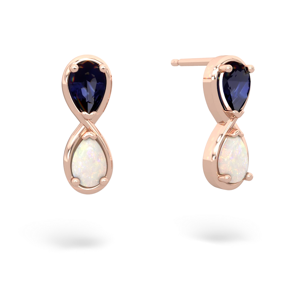 Sapphire Infinity 14K Rose Gold earrings E5050