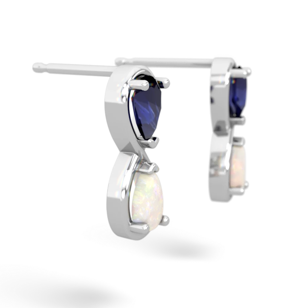 Sapphire Infinity 14K White Gold earrings E5050