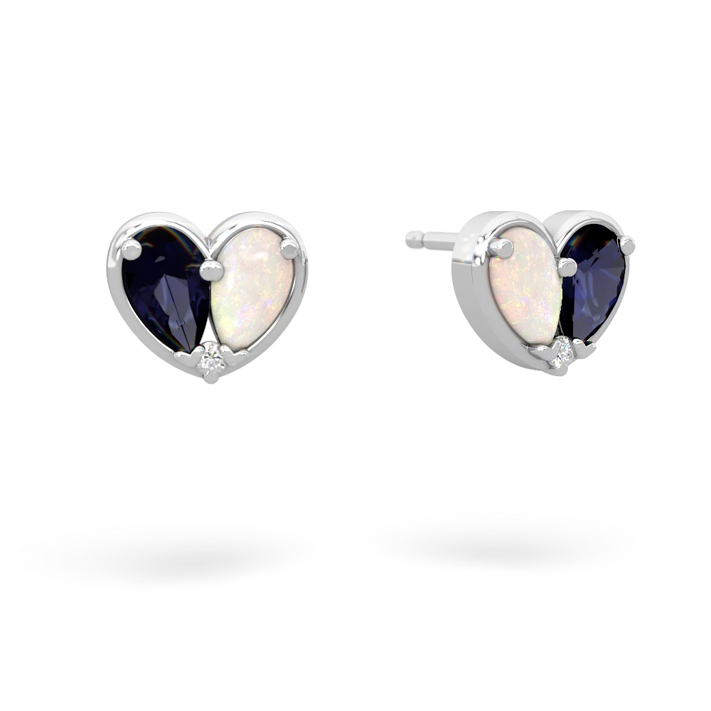 Sapphire 'Our Heart' 14K White Gold earrings E5072