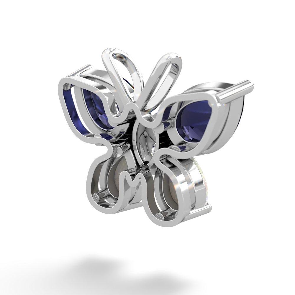 Sapphire Butterfly 14K White Gold pendant P2215