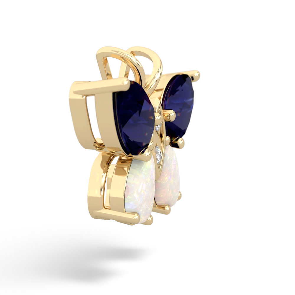 Sapphire Butterfly 14K Yellow Gold pendant P2215