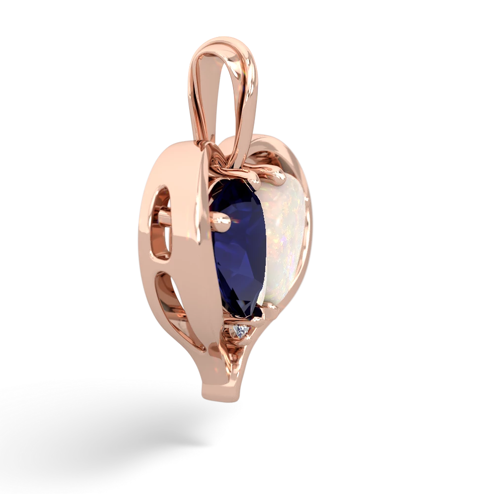 Sapphire Two Become One 14K Rose Gold pendant P5330