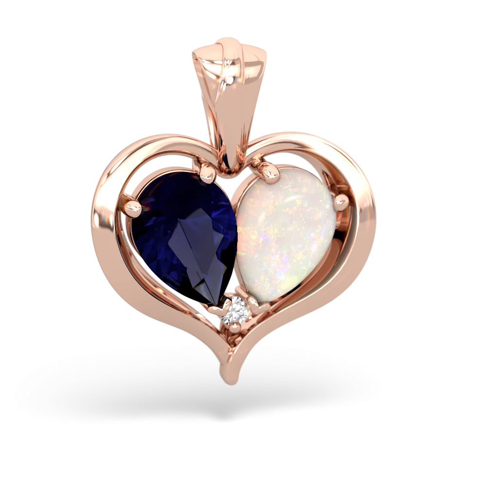 Sapphire Two Become One 14K Rose Gold pendant P5330