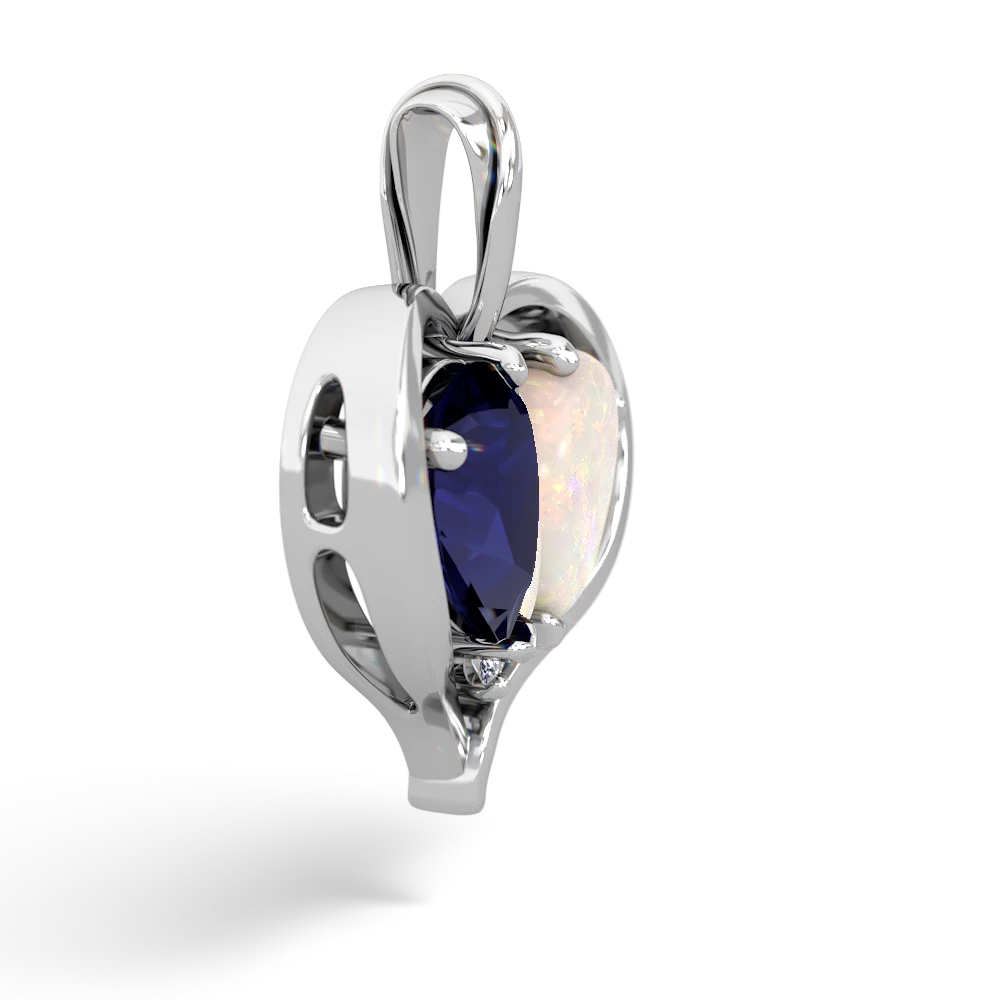 Sapphire Two Become One 14K White Gold pendant P5330