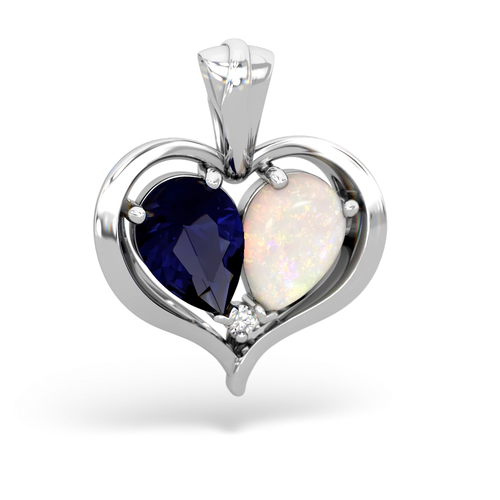 Sapphire Two Become One 14K White Gold pendant P5330