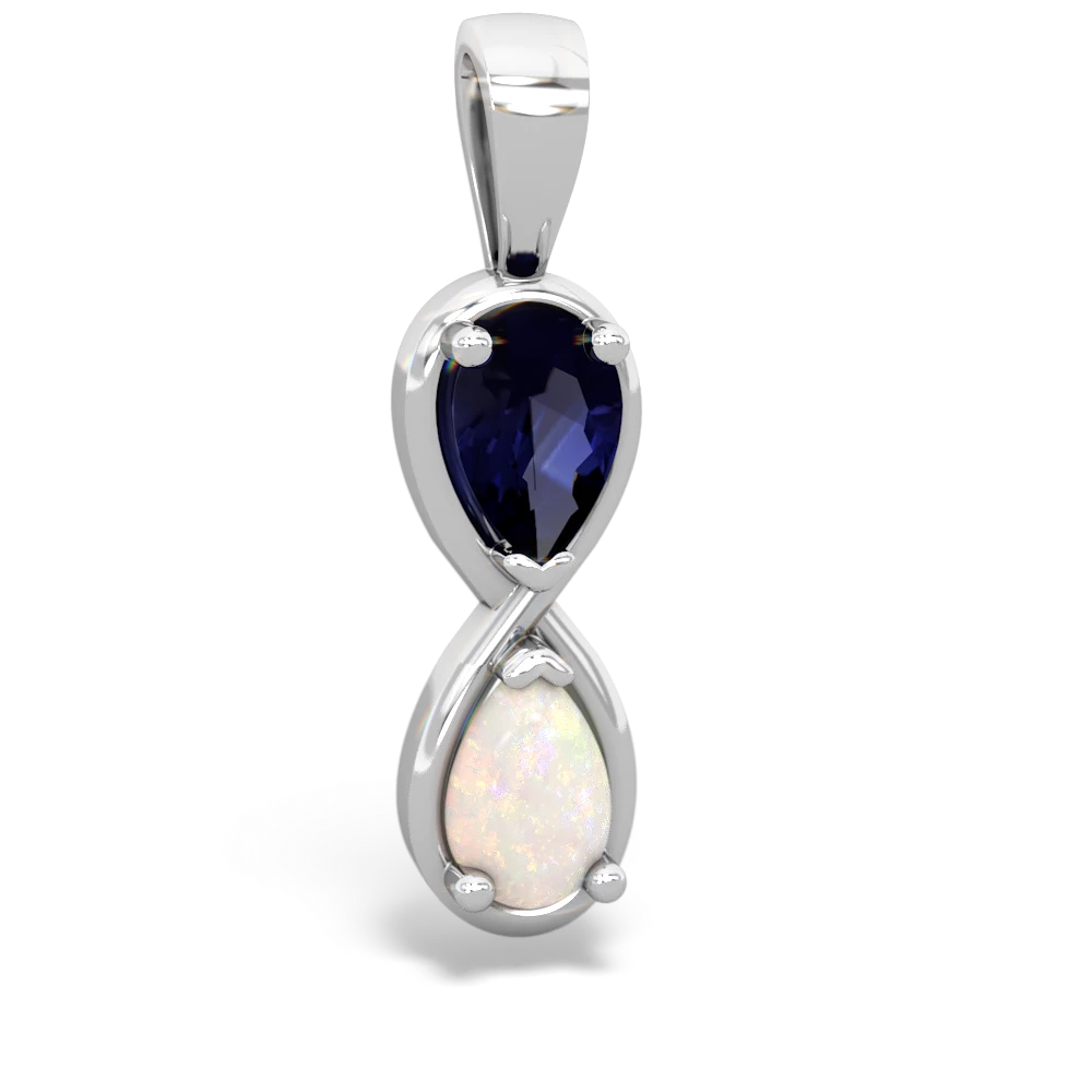 Sapphire Infinity 14K White Gold pendant P5050