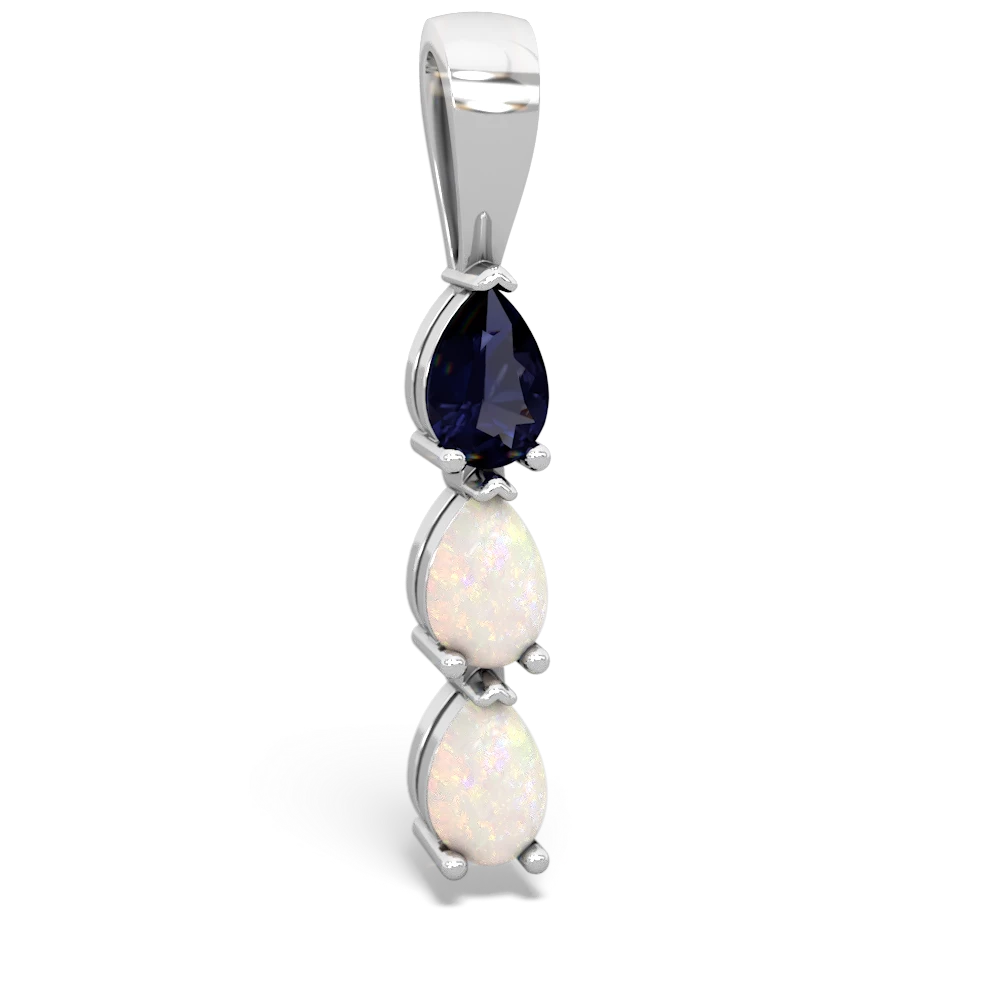 Sapphire Dew Drops 14K White Gold pendant P2251