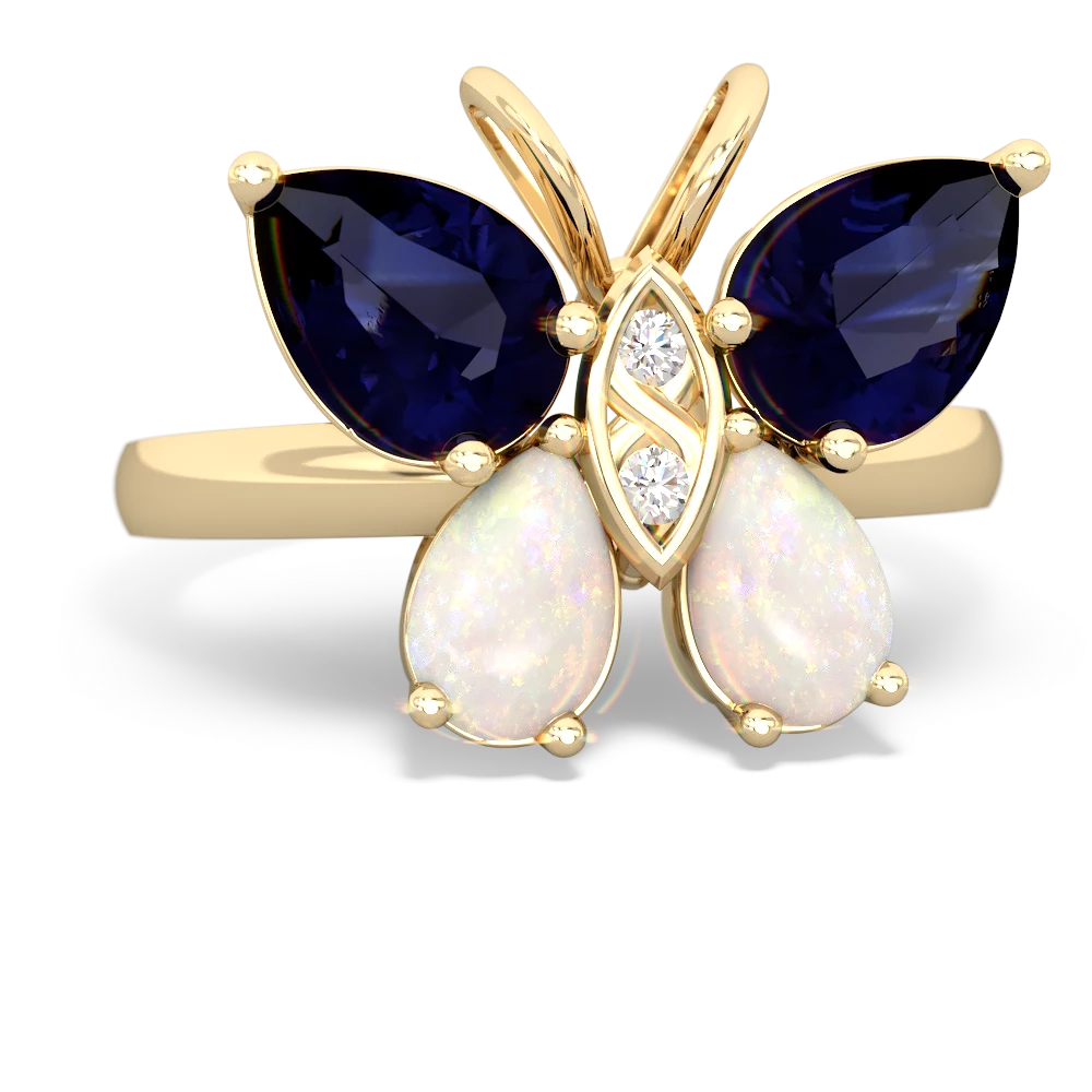 Sapphire Butterfly 14K Yellow Gold ring R2215