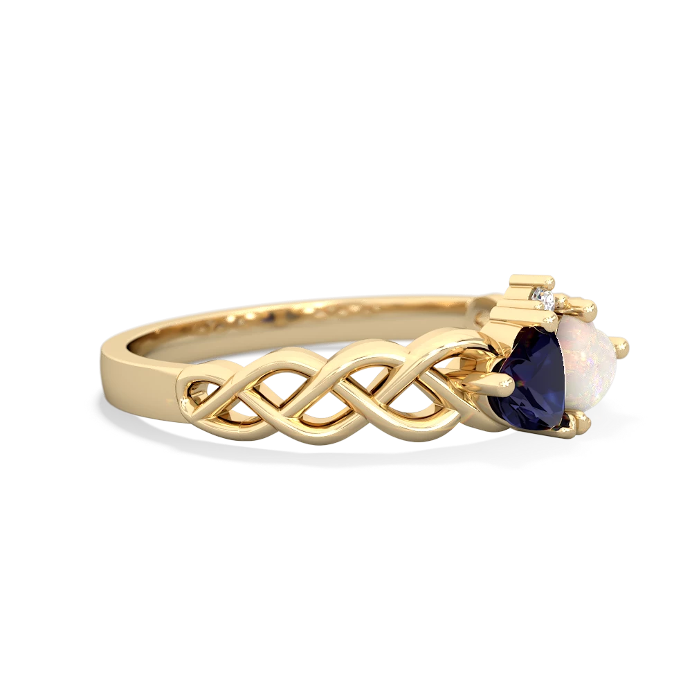 Sapphire Heart To Heart Braid 14K Yellow Gold ring R5870