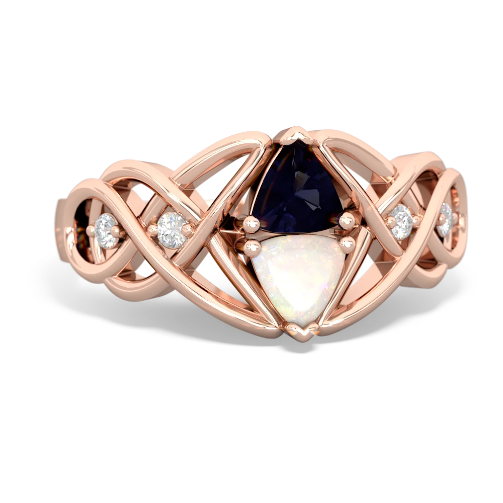 Sapphire Keepsake Celtic Knot 14K Rose Gold ring R5300