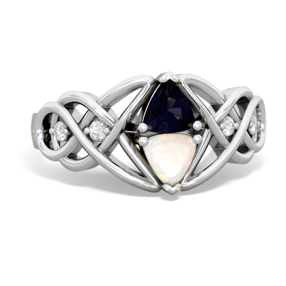 Sapphire Keepsake Celtic Knot 14K White Gold ring R5300