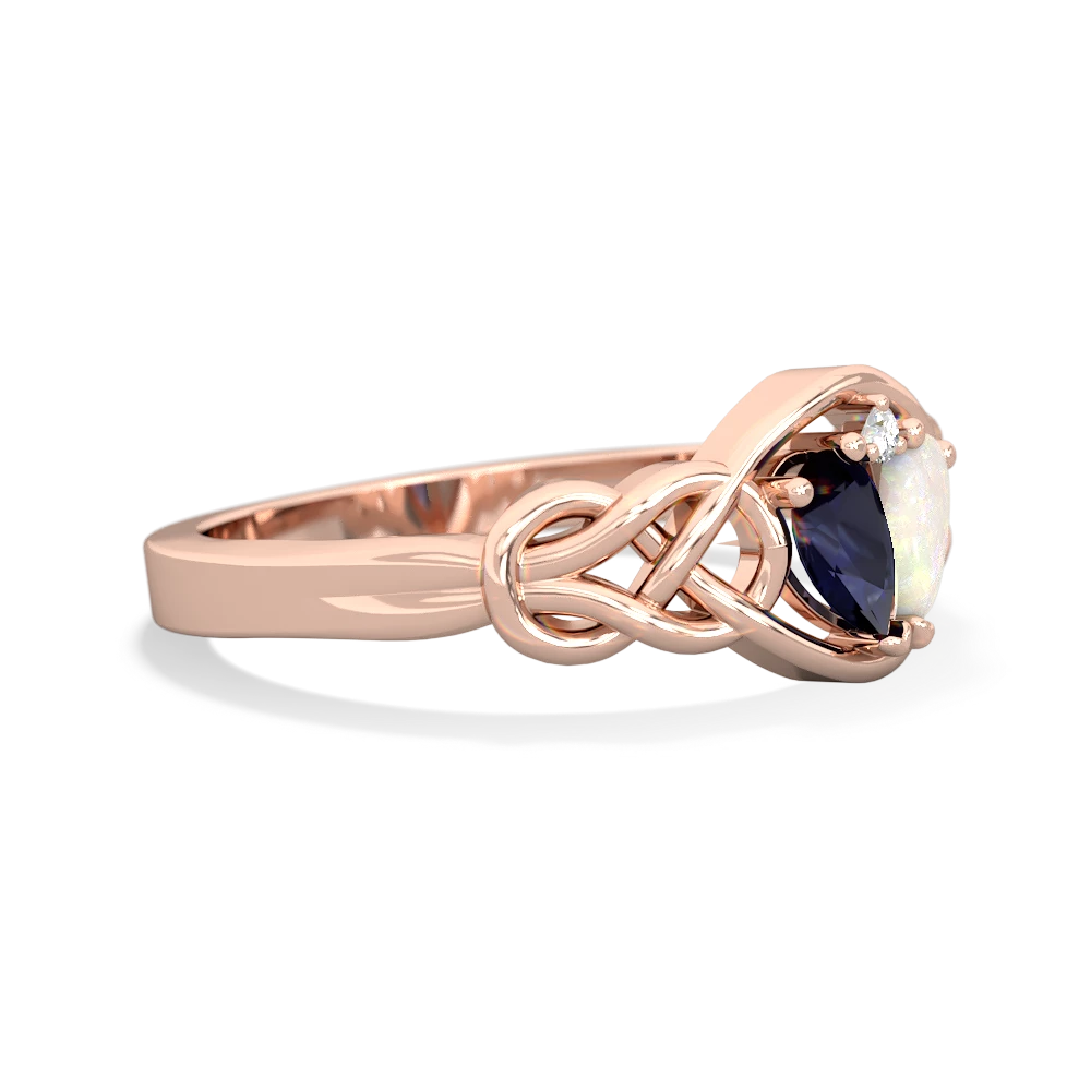 Sapphire Celtic Love Knot 14K Rose Gold ring R5420